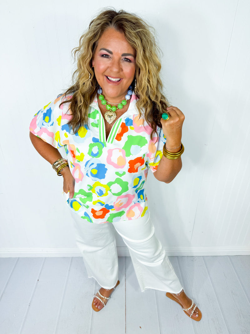 Color Pop Leopard Top