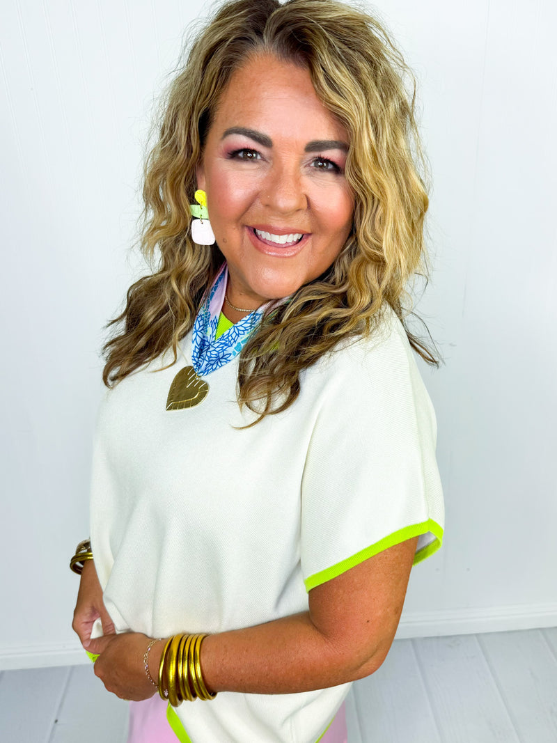 Pop of Lime Knit Top