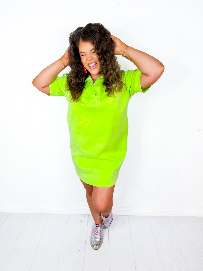 Tonight's Vibe Neon Green Dress