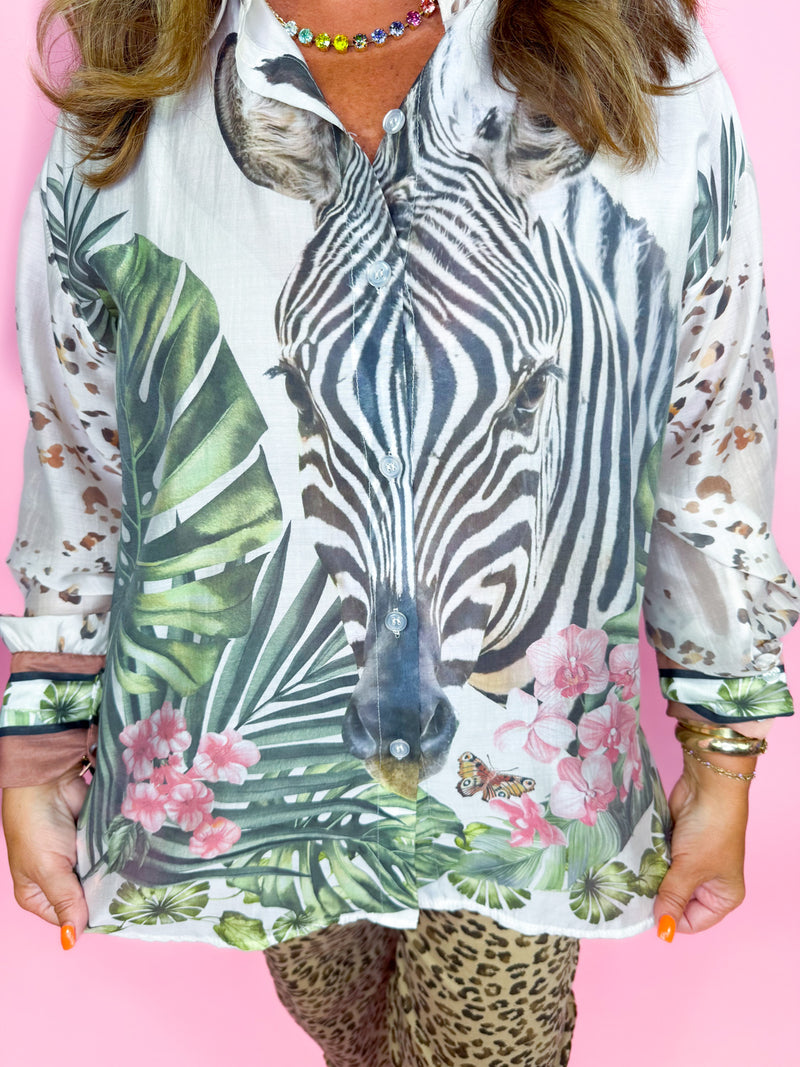 Safari Nights Button Down Top
