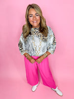 Chains and Cheetah Itallian Knit Top