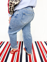Risen - Star Spangled Denim Mid Rise Cuff Jeans