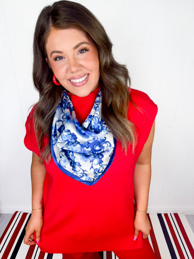 Baby Blues Floral Scarf