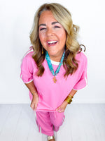 Lounging Around Pants Set- Pink