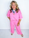 Lounging Around Pants Set- Pink