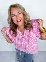 Adrienne - Pretty Pink Picnic Top