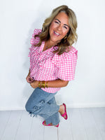 Adrienne - Pretty Pink Picnic Top