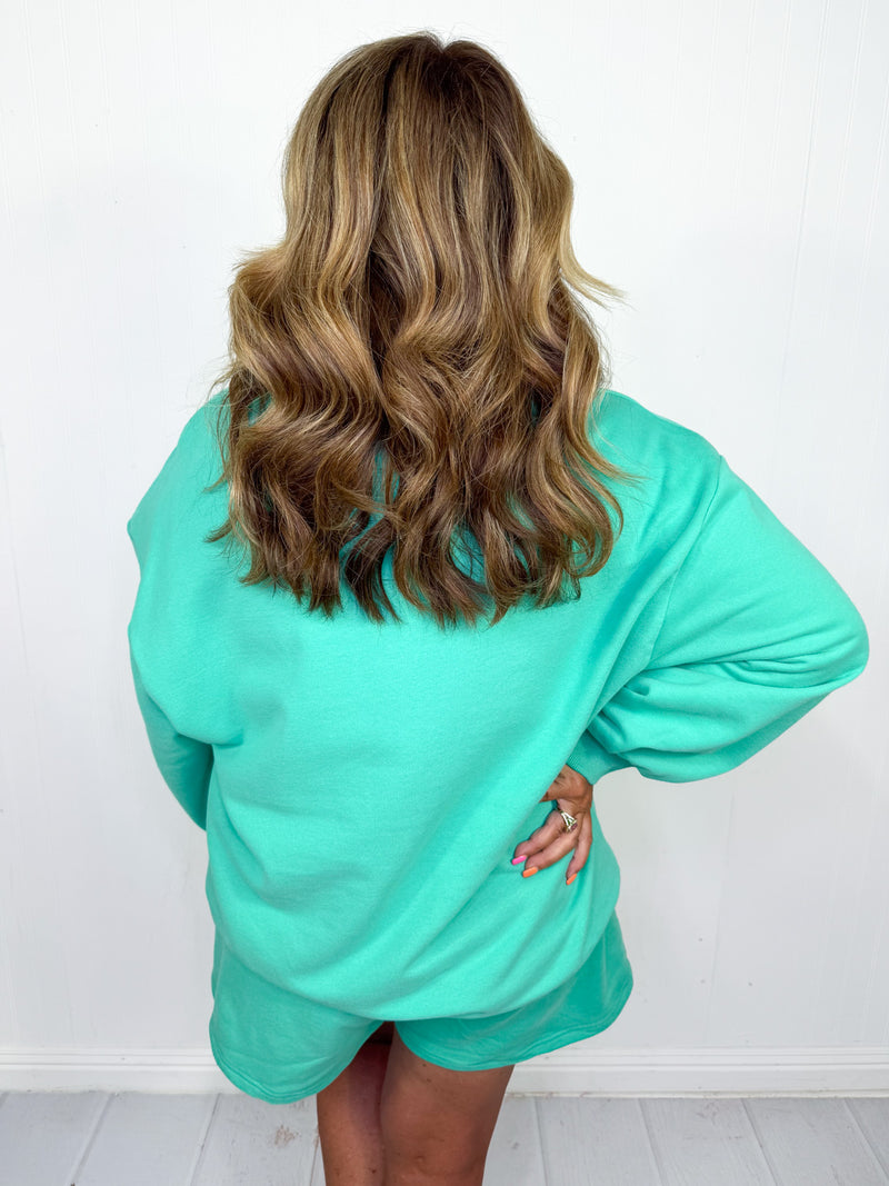 Queen of Sparkles - Emerald Green Tonal Logo Sweat Set