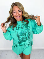 Queen of Sparkles - Emerald Green Tonal Logo Sweat Set