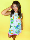 Queen of Sparkles - White Multi Crab, Starfish & Lobster Tank Fringe Dress