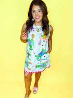Queen of Sparkles - White Multi Crab, Starfish & Lobster Tank Fringe Dress