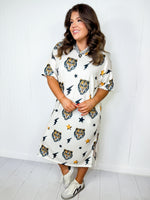 Electric Jungle Midi Dress