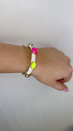 Tova- Eliana- White Multi Stone Neon Bracelet