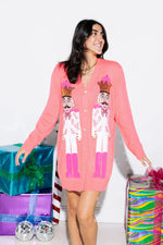QOS Neon Pink Nutcracker Tiger Blazer Dress Cardigan Dress