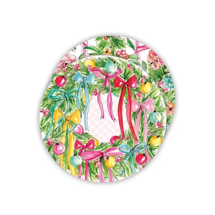 Rosanne Beck- Round Coaster- Wreath with Ornaments & Bows