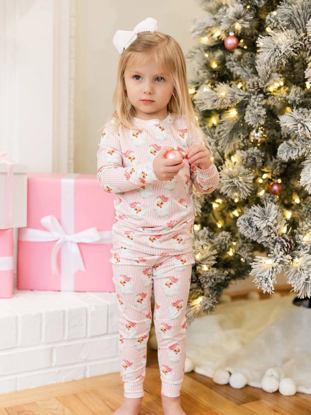 Mary Square- Toddler PJ's- Santa Baby Pink