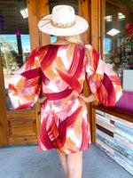 Sedona Sunset Bubble Sleeve Dress