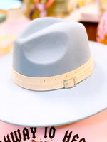 Blue Ivory Buckle Band Hat