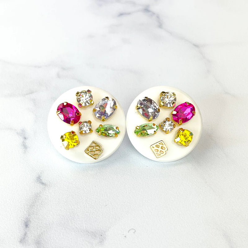 Brianna Cannon White Crystal Studs